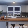 image:imageHunter  Devon Park 3Light Brushed Nickel Medium Size Flush Mount Light Dimmable Rustic Style Round Shaped for Bedrooms Kitchens Dining Living Rooms  19152Brushed Nickel