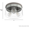 image:imageHunter  Devon Park 3Light Brushed Nickel Medium Size Flush Mount Light Dimmable Rustic Style Round Shaped for Bedrooms Kitchens Dining Living Rooms  19152Brushed Nickel