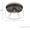 image:imageHunter  Devon Park 3Light Brushed Nickel Medium Size Flush Mount Light Dimmable Rustic Style Round Shaped for Bedrooms Kitchens Dining Living Rooms  19152Onyx Bengal