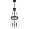 image:imageHunter  Devon Park 3Light Brushed Nickel Medium Size Pendant Light Dimmable Rustic Style Cylinder Shaped for Bedrooms Kitchens Dining Living Rooms  19154Onyx Bengal
