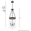 image:imageHunter  Devon Park 3Light Brushed Nickel Medium Size Pendant Light Dimmable Rustic Style Cylinder Shaped for Bedrooms Kitchens Dining Living Rooms  19154Onyx Bengal