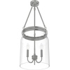 image:imageHunter  Devon Park 3Light Brushed Nickel Medium Size Pendant Light Dimmable Rustic Style Cylinder Shaped for Bedrooms Kitchens Dining Living Rooms  19154Brushed Nickel