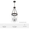 image:imageHunter  Devon Park 3Light Brushed Nickel Medium Size Pendant Light Dimmable Rustic Style Cylinder Shaped for Bedrooms Kitchens Dining Living Rooms  19154Onyx Bengal