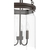 image:imageHunter  Devon Park 3Light Brushed Nickel Medium Size Pendant Light Dimmable Rustic Style Cylinder Shaped for Bedrooms Kitchens Dining Living Rooms  19154Onyx Bengal