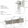 image:imageHunter  Devon Park 3light Brushed Nickel Medium Size Vanity Light Dimmable Rustic Style for Bedrooms Kitchens Foyers Bathrooms  48020