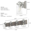 image:imageHunter  Devon Park 4light Brushed Nickel Medium Size Vanity Light Dimmable Rustic Style for Bedrooms Kitchens Foyers Bathrooms  48022
