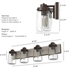 image:imageHunter  Devon Park 4light Onyx Bengal Medium Size Vanity Light Dimmable Rustic Style for Bedrooms Kitchens Foyers Bathrooms  48023