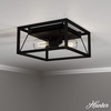 image:imageHunter  Doherty 2light Natural Black Iron Medium Size Flush Mount Light Dimmable Industrial Style Square Shaped for Bedrooms Kitchens Foyers Bathrooms  19410Natural Iron