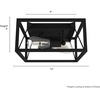 image:imageHunter  Doherty 2light Natural Black Iron Medium Size Flush Mount Light Dimmable Industrial Style Square Shaped for Bedrooms Kitchens Foyers Bathrooms  19410Natural Iron