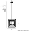 image:imageHunter  Doherty 4light Onyx Bengal Medium Size Pendant Light Dimmable Industrial Style Square Shaped for Bedrooms Kitchens Dining Living Rooms  19413Natural Iron