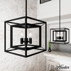 image:imageHunter  Doherty 4light Onyx Bengal Medium Size Pendant Light Dimmable Industrial Style Square Shaped for Bedrooms Kitchens Dining Living Rooms  19413Natural Iron