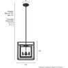 image:imageHunter  Doherty 4light Onyx Bengal Medium Size Pendant Light Dimmable Industrial Style Square Shaped for Bedrooms Kitchens Dining Living Rooms  19413Onyx Bengal