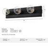 image:imageHunter  Donelson 3light Natural Black Iron Medium Size Vanity Light Dimmable Transitional Style for Bedrooms Kitchens Foyers Bathrooms  19061