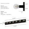 image:imageHunter  Donelson 7Light Natural Black Iron Large Vanity Light Dimmable Rustic Style for Bedrooms Kitchens Foyers Bathrooms  13053