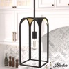 image:imageHunter  Dukestown 1Light Natural Black Iron Small Pendant Light Dimmable Formal Style Lantern Shaped for Bedrooms Kitchens Dining Living Rooms  19737