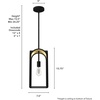 image:imageHunter  Dukestown 1Light Natural Black Iron Small Pendant Light Dimmable Formal Style Lantern Shaped for Bedrooms Kitchens Dining Living Rooms  19737
