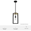 image:imageHunter  Dukestown 1Light Natural Black Iron Small Pendant Light Dimmable Formal Style Lantern Shaped for Bedrooms Kitchens Dining Living Rooms  19737