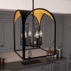 image:imageHunter  Dukestown 4light Natural Black Iron Medium Size Pendant Light Dimmable Formal Style Lantern Shaped for Bedrooms Kitchens Dining Living Rooms  19082