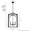 image:imageHunter  Dukestown 4light Natural Black Iron Medium Size Pendant Light Dimmable Formal Style Lantern Shaped for Bedrooms Kitchens Dining Living Rooms  19734