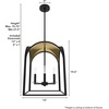 image:imageHunter  Dukestown 4light Natural Black Iron Medium Size Pendant Light Dimmable Formal Style Lantern Shaped for Bedrooms Kitchens Dining Living Rooms  19082