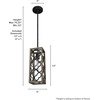 image:imageHunter  Gablecrest 1light French Oak Mini Pendant Light Dimmable Transitional Style Rectangle Shaped for Bedrooms Kitchens Dining Living Rooms  19390