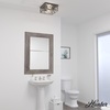 image:imageHunter  Gablecrest 2light French Oak Medium Size Flush Mount Light Dimmable Transitional Style Square Shaped for Bedrooms Kitchens Foyers Bathrooms  19392French Oak