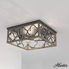 image:imageHunter  Gablecrest 2light French Oak Medium Size Flush Mount Light Dimmable Transitional Style Square Shaped for Bedrooms Kitchens Foyers Bathrooms  19392French Oak