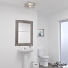 image:imageHunter  Gablecrest 2light French Oak Medium Size Flush Mount Light Dimmable Transitional Style Square Shaped for Bedrooms Kitchens Foyers Bathrooms  19392Distressed White