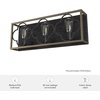 image:imageHunter  Gablecrest 3light French Oak Medium Size Vanity Light Dimmable Transitional Style for Bedrooms Kitchens Foyers Bathrooms  19396