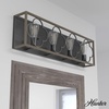 image:imageHunter  Gablecrest 4Light French Oak Medium Size Vanity Light Dimmable Transitional Style for Bedrooms Kitchens Foyers Bathrooms  19398