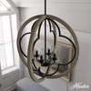 image:imageHunter  Gablecrest 4light French Oak Large Pendant Light Dimmable Transitional Style Sphere Shaped for Bedrooms Kitchens Dining Living Rooms  19097French Oak