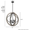 image:imageHunter  Gablecrest 4light French Oak Large Pendant Light Dimmable Transitional Style Sphere Shaped for Bedrooms Kitchens Dining Living Rooms  19097French Oak