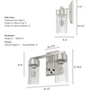 image:imageHunter  Gatz 2light Brushed Nickel Small Vanity Light Dimmable Modern Style for Bedrooms Kitchens Foyers Bathrooms  19683