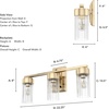 image:imageHunter  Gatz 3light Alturas Gold Medium Size Vanity Light Dimmable for Bedrooms Kitchens Foyers Bathrooms  19684