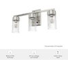 image:imageHunter  Gatz 3light Brushed Nickel Medium Size Vanity Light Dimmable for Bedrooms Kitchens Foyers Bathrooms  19685