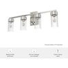 image:imageHunter  Gatz 4Light Brushed Nickel Modern Style Dimmable Medium Size Vanity Light for Bedrooms Kitchens Foyers Bathrooms  19687