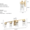image:imageHunter  Gatz 4light Alturas Gold Medium Size Vanity Light Dimmable Modern Style for Bedrooms Kitchens Foyers Bathrooms  19686