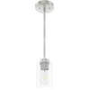 image:imageHunter  Hartland 1light Noble Bronze Mini Pendant Light Dimmable Casual Style Cylinder Shaped for Bedrooms Kitchens Dining Living Rooms  19013Brushed Nickel