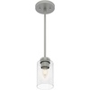 image:imageHunter  Hartland 1light Noble Bronze Mini Pendant Light Dimmable Casual Style Cylinder Shaped for Bedrooms Kitchens Dining Living Rooms  19013Matte Silver