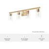 image:imageHunter  Hartland 3light Alturas Gold Medium Size Vanity Light Dimmable Transitional Style for Bedrooms Kitchens Foyers Bathrooms  13078Alturas Gold