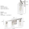 image:imageHunter  Hartland 3light Alturas Gold Medium Size Vanity Light Dimmable Transitional Style for Bedrooms Kitchens Foyers Bathrooms  13078Brushed Nickel