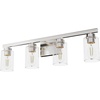 image:imageHunter  Hartland 3light Alturas Gold Medium Size Vanity Light Dimmable Transitional Style for Bedrooms Kitchens Foyers Bathrooms  13078Brushed Nickel