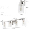 image:imageHunter  Hartland 3light Alturas Gold Medium Size Vanity Light Dimmable Transitional Style for Bedrooms Kitchens Foyers Bathrooms  13078Brushed Nickel