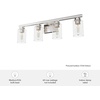 image:imageHunter  Hartland 3light Alturas Gold Medium Size Vanity Light Dimmable Transitional Style for Bedrooms Kitchens Foyers Bathrooms  13078Brushed Nickel