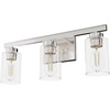 image:imageHunter  Hartland 3light Alturas Gold Medium Size Vanity Light Dimmable Transitional Style for Bedrooms Kitchens Foyers Bathrooms  13078Brushed Nickel