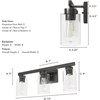 image:imageHunter  Hartland 3light Alturas Gold Medium Size Vanity Light Dimmable Transitional Style for Bedrooms Kitchens Foyers Bathrooms  13078Noble Bronze