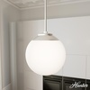 image:imageHunter  Hepburn 1Light Brushed Nickel Medium Size Pendant Light Dimmable Mid Century Modern Style Globe Shaped for Bedrooms Kitchens Dining Living Rooms  19848Brushed Nickel