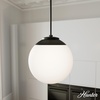 image:imageHunter  Hepburn 1Light Brushed Nickel Medium Size Pendant Light Dimmable Mid Century Modern Style Globe Shaped for Bedrooms Kitchens Dining Living Rooms  19848Matte Black
