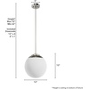 image:imageHunter  Hepburn 1Light Brushed Nickel Medium Size Pendant Light Dimmable Mid Century Modern Style Globe Shaped for Bedrooms Kitchens Dining Living Rooms  19848Brushed Nickel