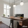 image:imageHunter  Hepburn 1Light Brushed Nickel Medium Size Pendant Light Dimmable Mid Century Modern Style Globe Shaped for Bedrooms Kitchens Dining Living Rooms  19848Matte Black